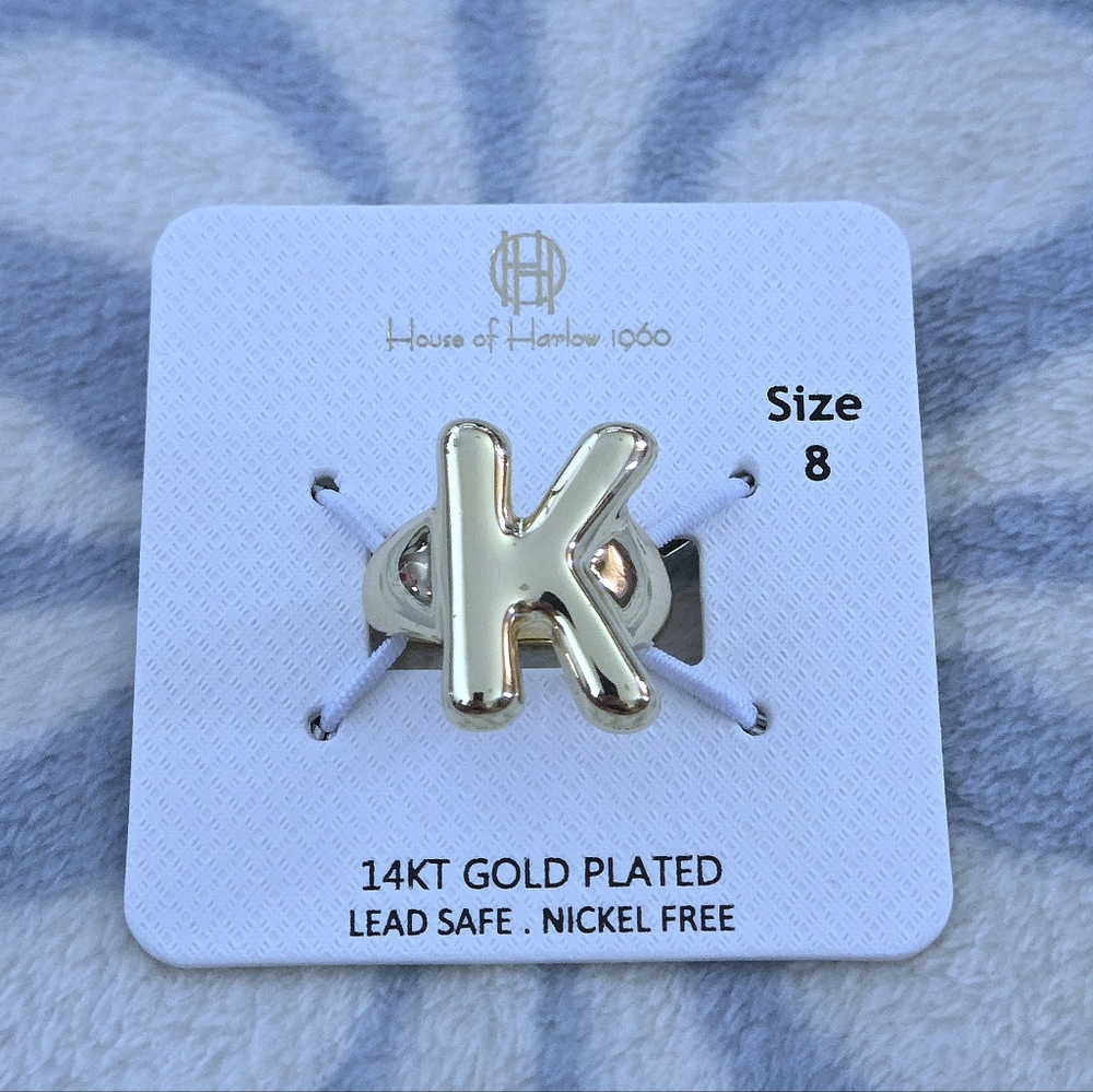 House🏠 of Harlow 1960 Chunky Gold "K" Initial Ring💍 - Picture 8 of 15